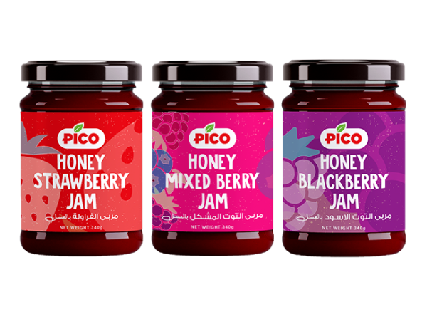 Honey Mixed Berry Jam – 340g + Honey Blackberry Jam – 340g + Honey Strawberry Jam – 340g